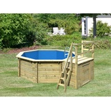 Woodfeeling Karibu Pool 1 Set B inkl. Skimmer mit Sonnenterrasse