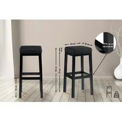 CLP Barhocker Taylor Sitzhöhe 83 cm Metallgestell schwarz dunkelgrau/Stoff