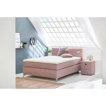 Jockenhöfer Gruppe Boxspringbett »Nora erhältlich in den Größen 100,120 & 140cm«, mit Topper und höhenvariablem Kopfteil rosa