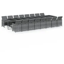 vidaXL Garten-Essgruppe 17-tlg. Grau