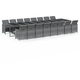 vidaXL Garten-Essgruppe 17-tlg. Grau