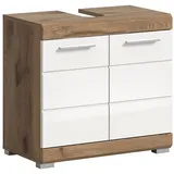 furnling Waschbeckenunterschrank Scott 2 Türen, Unterschrank, Badkommode, Badschrank, Breite 60 cm braun