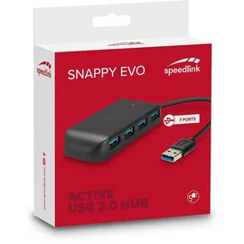 Speedlink Snappy Evo USB Hub, 7-Port, USB 3.0, Active, black