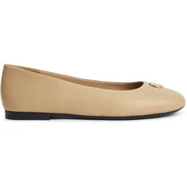 Tommy Hilfiger Damen, Ballerinas PLATE aus Leder, beige, (Desert), 40