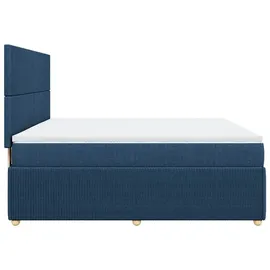 vidaXL Boxspringbett mit Matratze Blau 180x200 cm Stoff