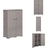 Vidaxl - Kunststoffschrank 79x43x125 cm Holzdesign Grau - Aufbewahrungsbox - Garderobe - Schuhregal - Wohnzimmermöbel - Küchenorganisation