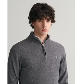 GANT Superfine Lambswool Halbzippullover - Charcoal Melange - M