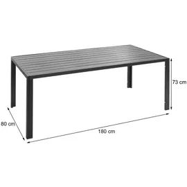 MCW MCW-N40 Gartentisch 180 x 80 x 73 cm Hellgrau