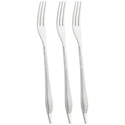 Brotzeitgabel MULEX "Mini-Besteck, Gabel Set, satiniert", silber (silberfarben), 3 tlg., Edelstahl, Essgabeln, innovatives Produkt für Fingerfood und Tapas