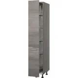 KOCHSTATION Apothekerschrank »KS-Trea SVAV30-195«, inklusive 5 verstellbarer Drahtkörbe, Höhe 195 cm, Breite 30 cm, grau