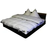 Premium 8cm Hochsteg Daunenbett Daunendecke 135x200 100% pilsner Gänseflaum - Weiß