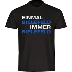 multifanshop Kinder T-Shirt - Bielefeld - Einmal Immer - Druck blau - Kind