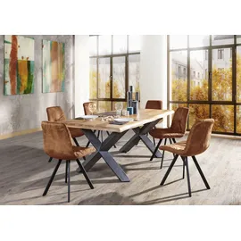 GUTMANN FACTORY Stuhl GUTMANN FACTORY, gold (gold, schwarz), 2 Stk., Veloursstoff uni, Polyester, Stühle, Stuhl