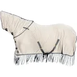 HKM Fliegendecke Fringes-Style mit abnehmbarem Halsteil 125 cm Silber/Grau