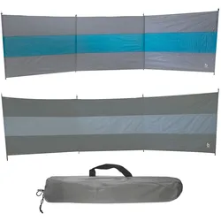 BO-CAMP Camping Windschutz XL - Strand Zelt Garten Zaun Sichtschutz groß 500x140 Farbe: Blau/Grau