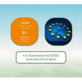 fablekids Kinderautositz mit Isofix | Autokindersitz ab 15 M. | Autositz für Kinder 76-150cm | 3-Punkt-Gurt | ECE R129/03 | Grau