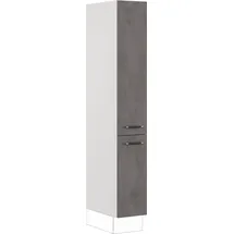 Impuls Küchen Seitenschrank IMPULS KÜCHEN "Prag", Breite/Höhe: 30/190,7 cm", grau (beton, optik schiefer dunkelgrau), B:30cm H:190,7cm T:57,6cm, Dekorfolie, Holzwerkstoff, Schränke, Seitenschrank, vormontiert, mit Drehtüren, mit verstellbaren Fachböden