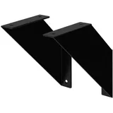 ML-Design 2 Stück Regalhalterung 20cm Schwarz Metall Dreieckige Regalhalterungen