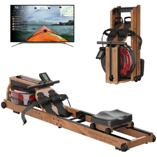 JOROTO Rudergerät MR280 Wasserrudergerät mit 14L Wassertank (mit Brustgurt), aus Eiche, Rudergerät für zu Hause mit Bluetooth Display orange