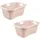 KEEEPER Wäschekorb lasse, 2er Set, Korb mit Softgriffen, 65 x 45 x 28 cm, 50 l (Set, 2 St), ergonomische Form, komfortable Softgriffe, Hüftstütze rosa