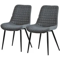 ML-Design Esszimmerstuhl Kunstleder anthrazit 2er Set