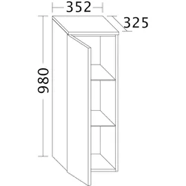 Burgbad Badu Hängeschrank, 1 Tür, UHDZ035LF3700G0196,