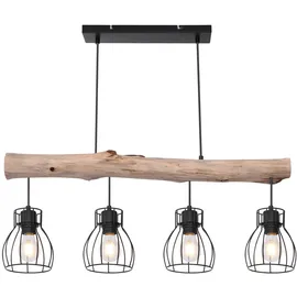 GLOBO Esstischleuchte 4-flg. 82,5 cm rund Holz schwarz