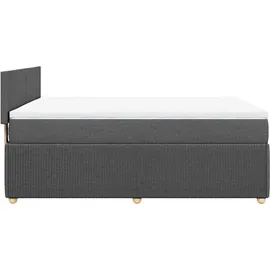 vidaXL Boxspringbett 140 x 200 cm Dunkelgrau