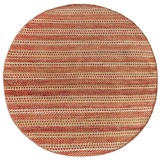 HAMID - Woll- und Jute-Teppich Runden Olivia, Handgewebter Woll-Jute-Teppich für Wohnzimmer, Schlafzimmer, Rot Naturfarbe, (150 x 150 cm)