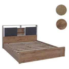 MCW King Size Bett P43 180 x 200 cm MDF Eiche Wotan-Eiche-Optik weiß