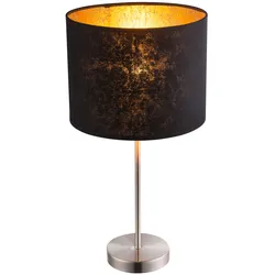 Lese Lampe Wohn Zimmer Tisch Lampe Schalter Beleuchtung Textil schwarz goldfärbig