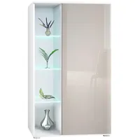 Vladon Vitrine, Sand, 71.5x134x35 cm, Wohnzimmer, Wohnwände, Vitrinenschränke