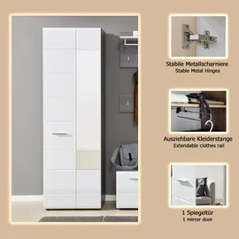 Home Affaire Sovana Garderobenschrank 60 x 36 x 191 cm weiß