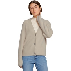 Cardigan TOM TAILOR DENIM Gr. L, beige (light cashew beige) Damen Strickjacken Cardigans mit Grobstrick-Struktur