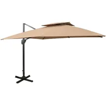 vidaXL Ampelschirm mit Lüftung 300 x 300 cm taupe