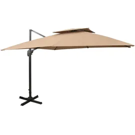 vidaXL Ampelschirm mit Lüftung 300 x 300 cm taupe
