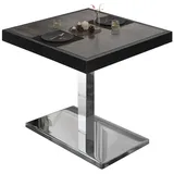 GGM Möbel BM | Bistrotisch | B:T:H 80 x 80 x 77 cm | Wenge / Edelstahl | Quadratisch | Metall Schwarzer Rahmen