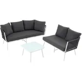 Idimex JAKARTA Loungeset grau/weiß