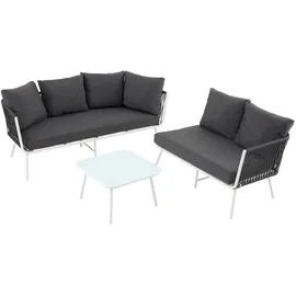 Idimex JAKARTA Loungeset grau/weiß