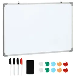 HOMCOM Whiteboard Verzinkte Platte, Aluminium