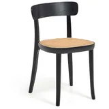 Kave Home 2er Set Kave Home Stuhl Romane Rattan & Geflecht Schwarz