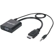 Manhattan HDMI Konverter, HDMI-Stecker auf VGA-Buchse, mit Audio