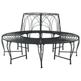 vidaXL Baumbank Ø 160 x 89 cm Schwarz