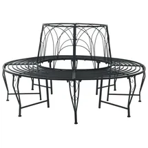 vidaXL Baumbank Ø 160 x 89 cm Schwarz