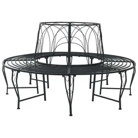 vidaXL Baumbank Ø 160 x 89 cm Schwarz