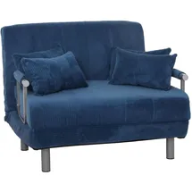 MCW Schlafsessel MCW-K29 Cord 190 x 100 cm Blau mit Kissen