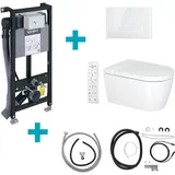 Duravit SensoWash® Starck f Lite Compact Dusch-WC Komplettanlage für Wandmontage, mit WC-Sitz, 650001012004310+WD1014000000+WD5003012000+1007310000+1007290000, Compact