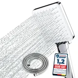 Newentor Duschkopf mit 6 Strahlarten, Silber (mit Schlauch 1,5M)