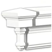 PROFHOME DECOR Stirnelement Fassaden Element 6,1 cm x 6,1 cm x 10,9 cm
