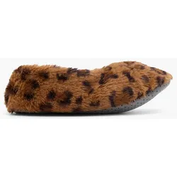 ABS Socken - Damen - animal-print - braun